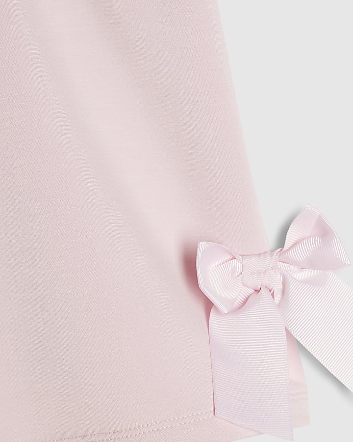 Girls Pink Premium Bow Shorts
