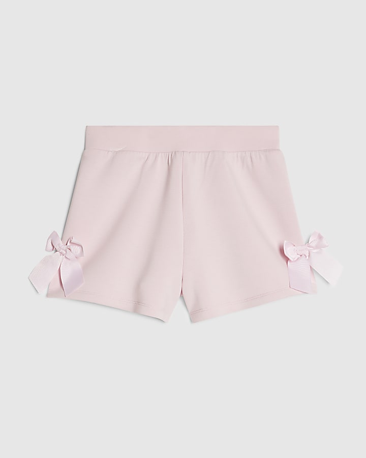 Girls Pink Premium Bow Shorts