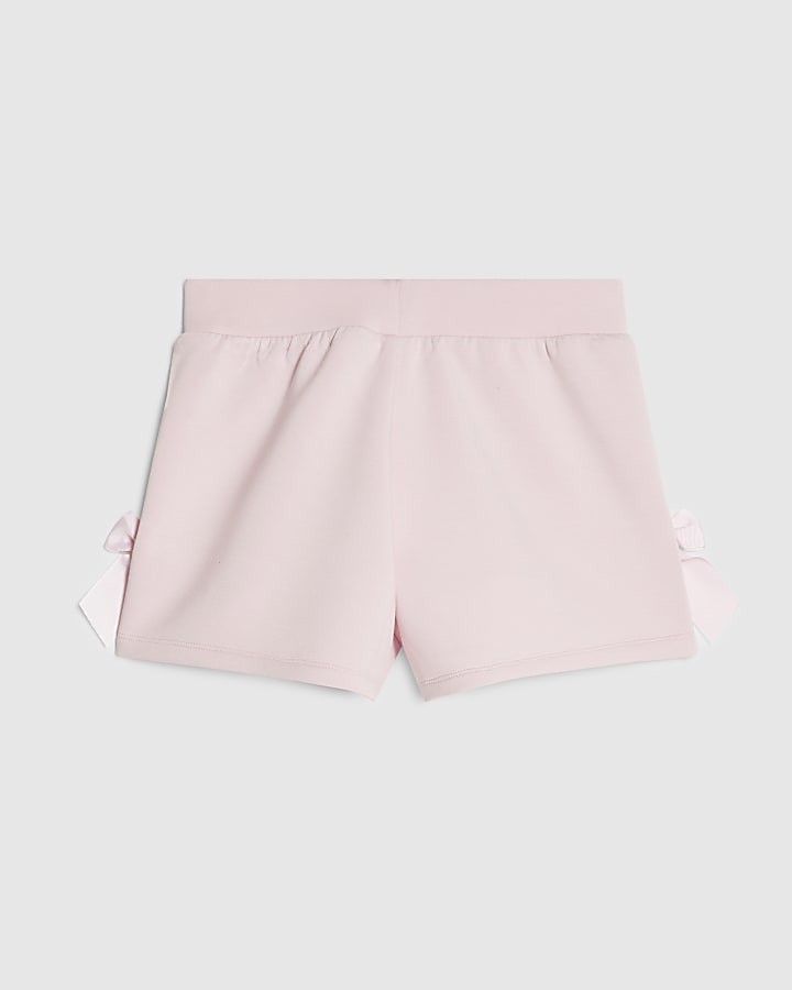 Girls Pink Premium Bow Shorts