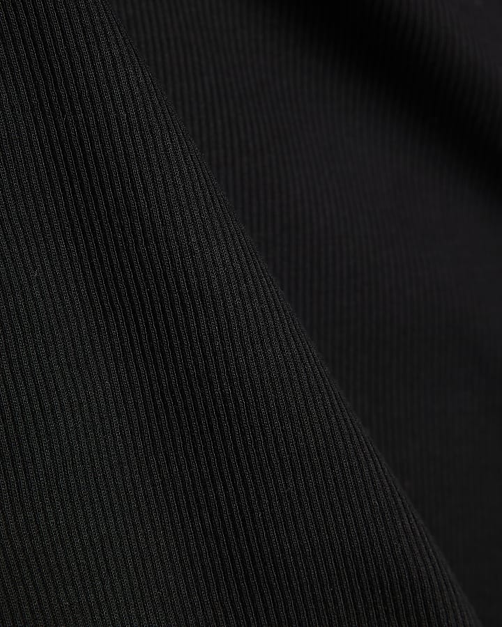 Girls Black Bow Diamante Tank Top