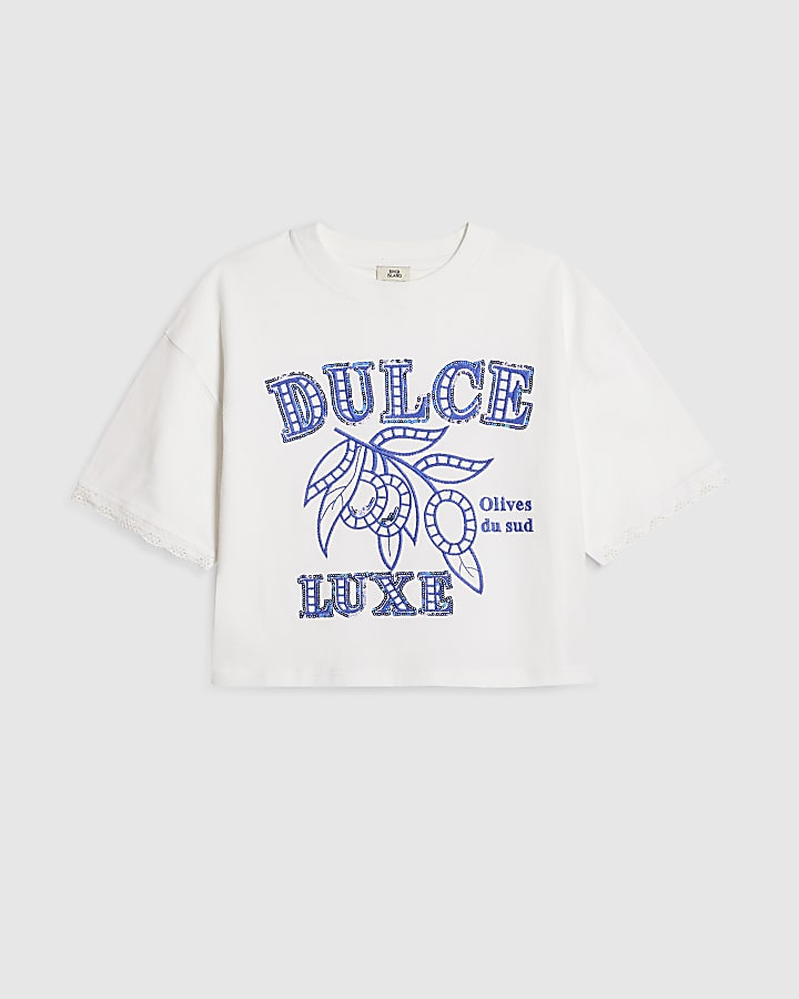 Girls White Dulce T-Shirt