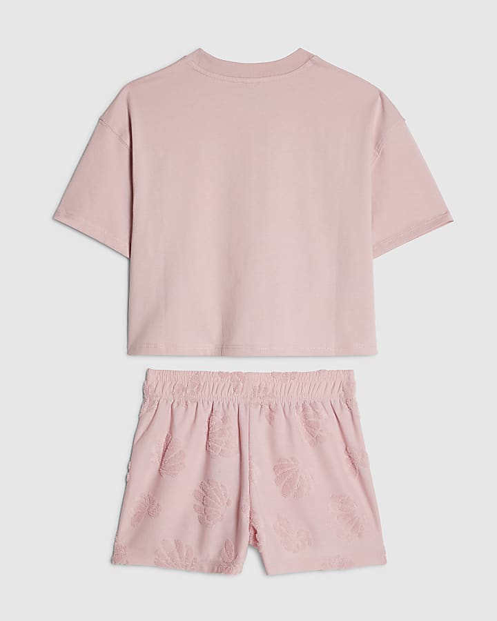 Girls Pink St Tropez Towelling Set