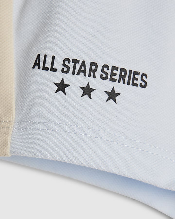 Baby Boys Blue Basketball Polo Shirt Set