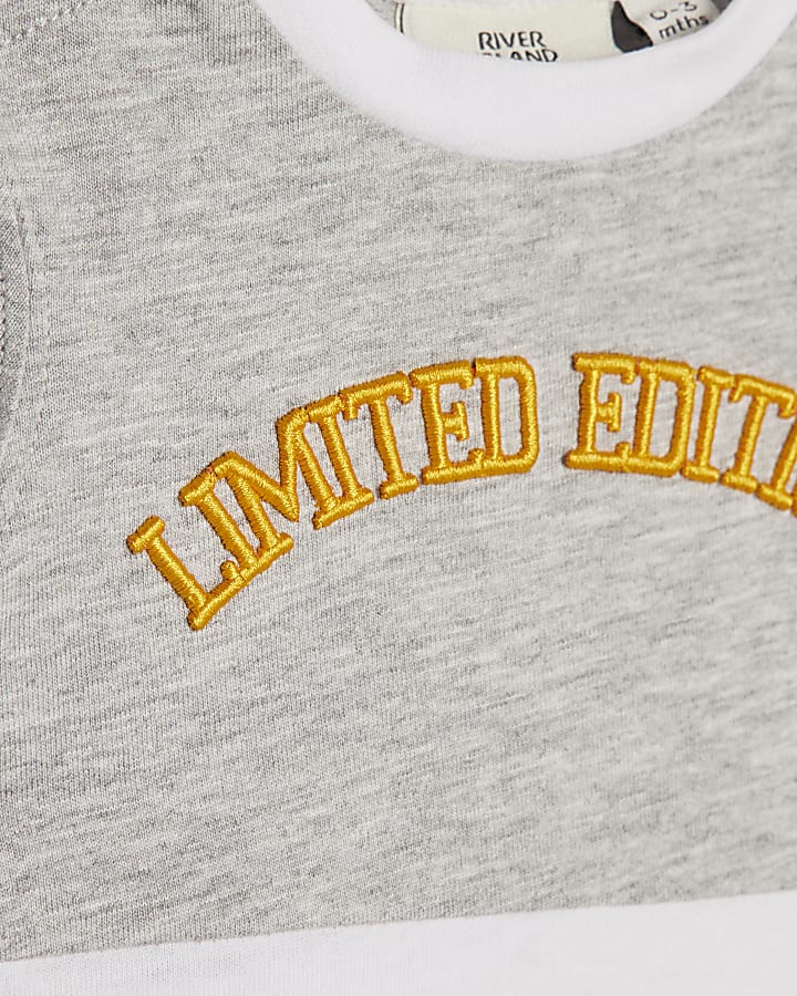 Baby Boys Grey Colour Blocked Shorts Set