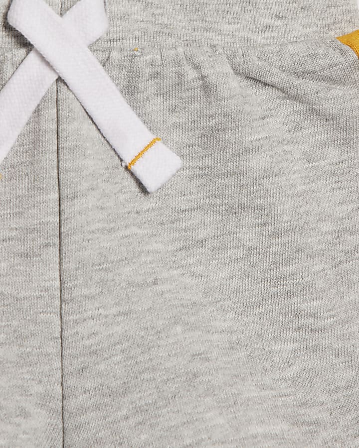 Baby Boys Grey Colour Blocked Shorts Set