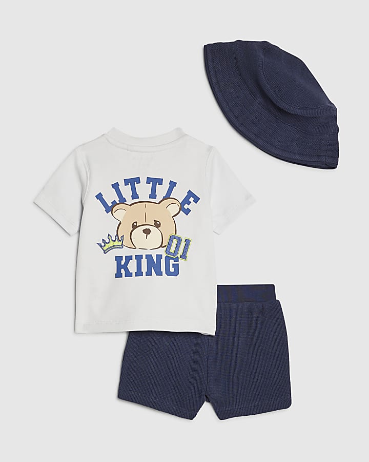 Baby Boys Blue Little King T-Shirt Set