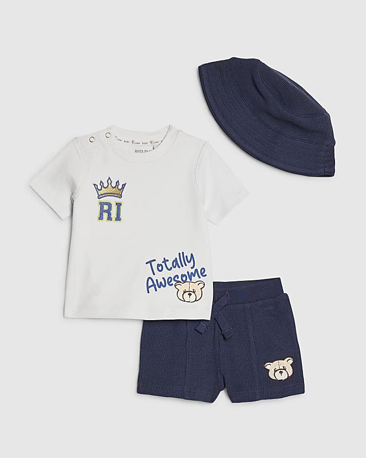 Baby Boys Blue Little King T-Shirt Set
