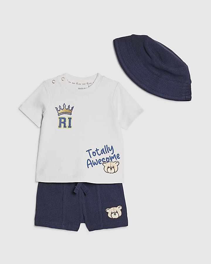 Baby Boys Blue Little King T-Shirt Set