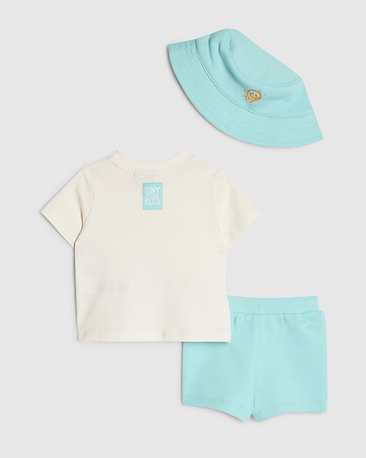 Baby Boys White Smile T-Shirt 3 Piece Set