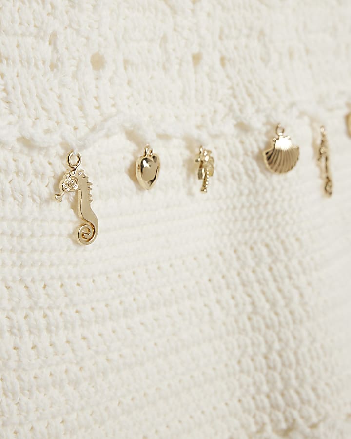 Girls White Crochet Sea Charms Dress