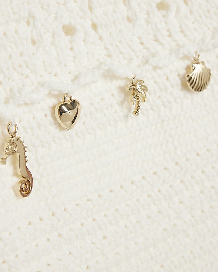 Girls White Crochet Sea Charms Dress