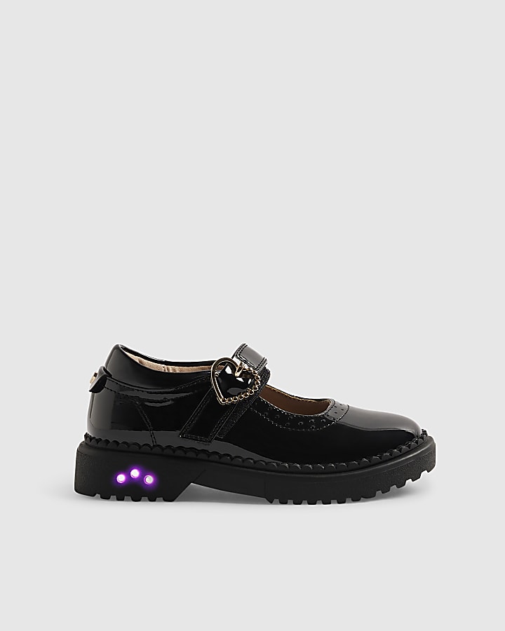 Mini Girls Black Light Up Shoes