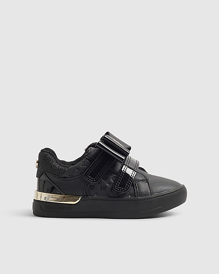 Mini Girls Black Interchangeable Bow Trainers