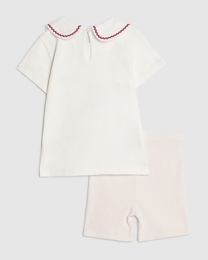 Mini Girls Pink Dilly Dally Cycle Shorts Set