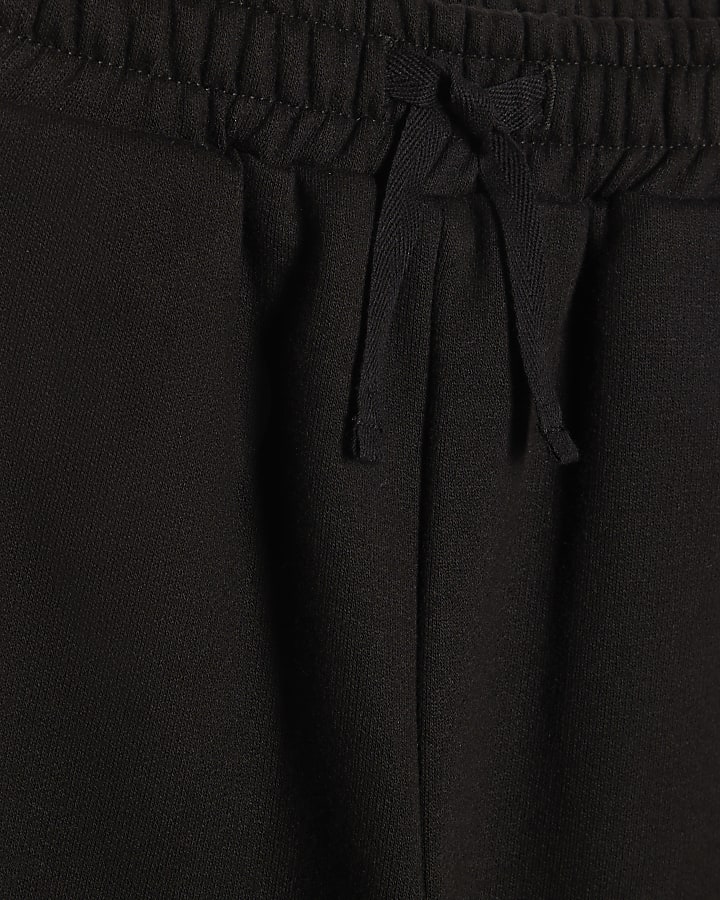 Boys Black Barrel Leg Joggers