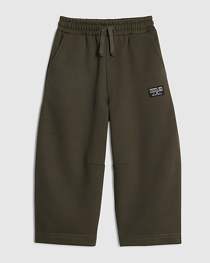 Mini Boys Khaki Barrel Leg Joggers