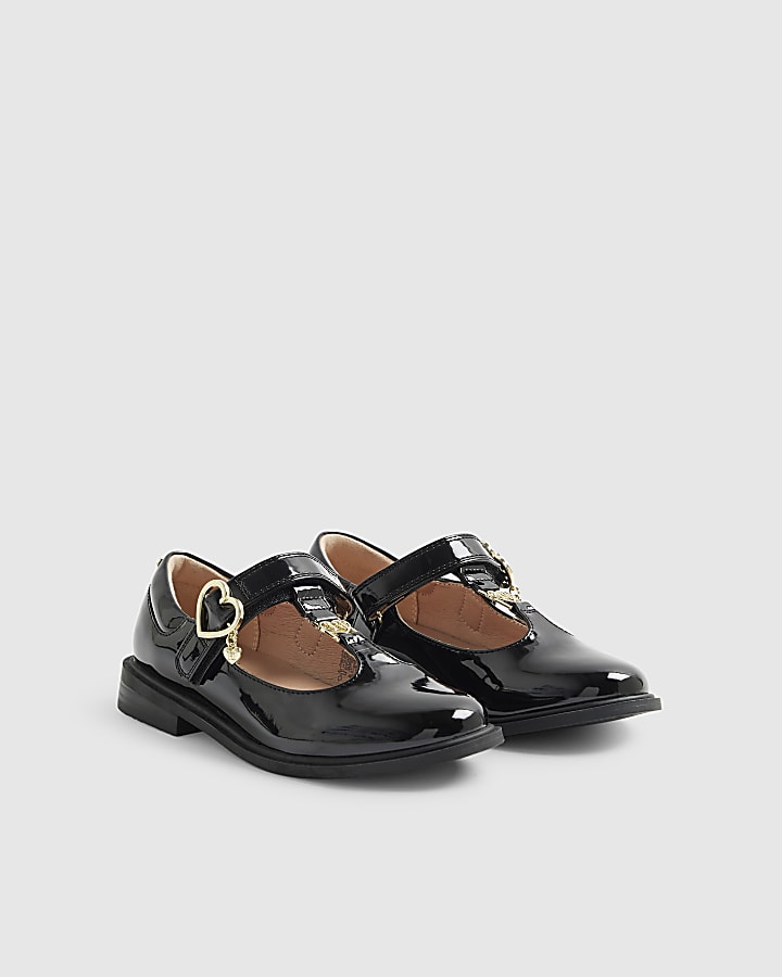 Girls Black T-Bar Mary Jane Shoes