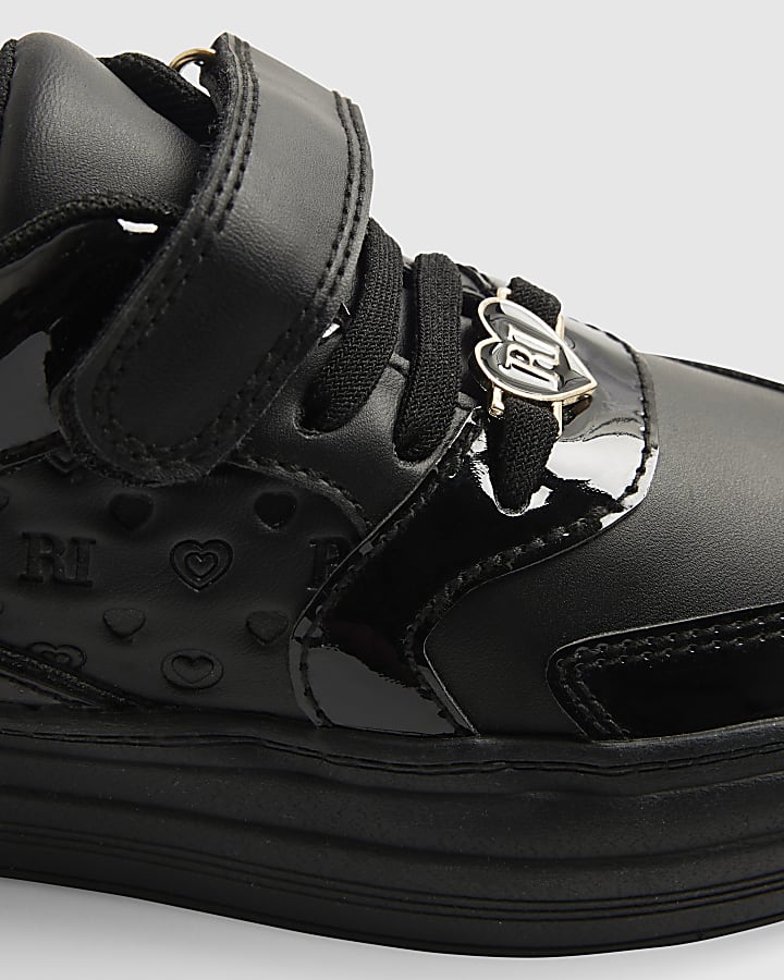 Girls Black Plimsole Trainers
