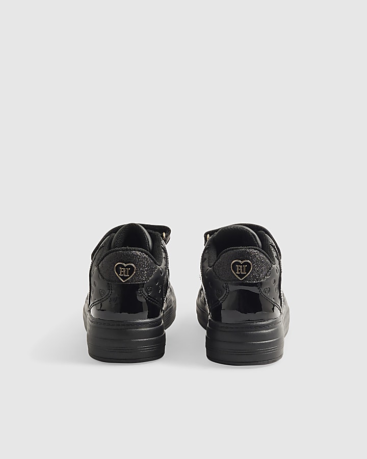 Girls Black Plimsole Trainers