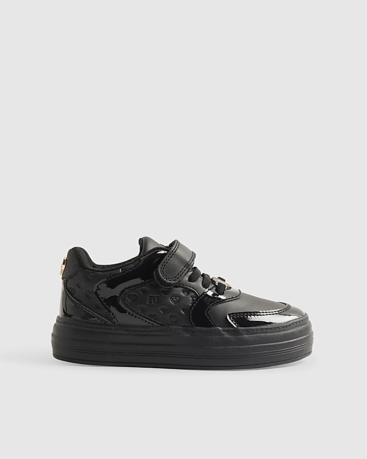 Girls Black Plimsole Trainers