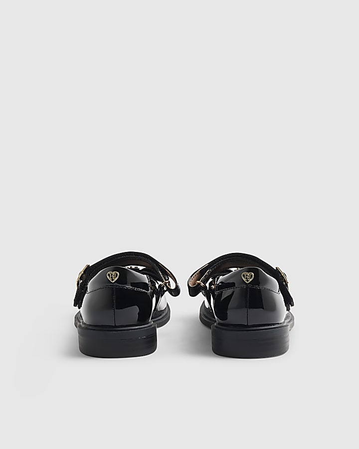 Girls Black Bow Ballet Shoes