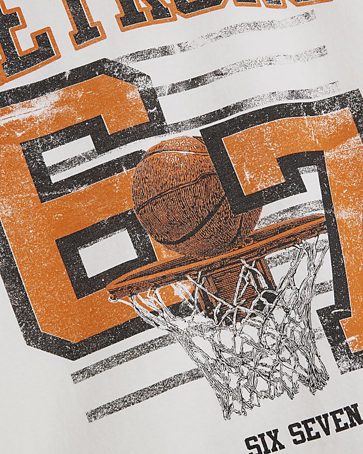 Boys White 67 Basketball T-Shirt