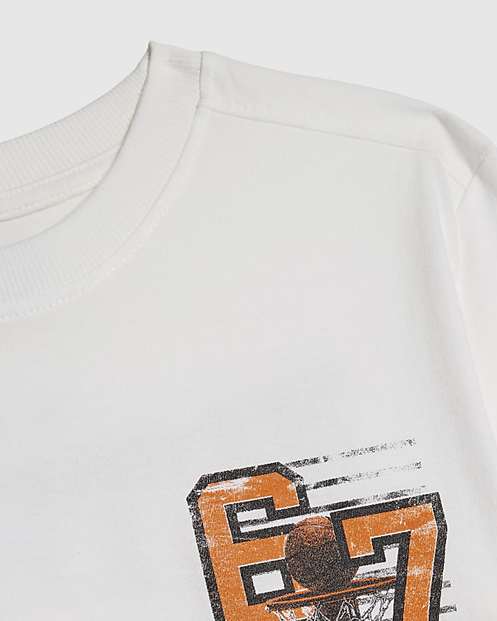 Boys White 67 Basketball T-Shirt