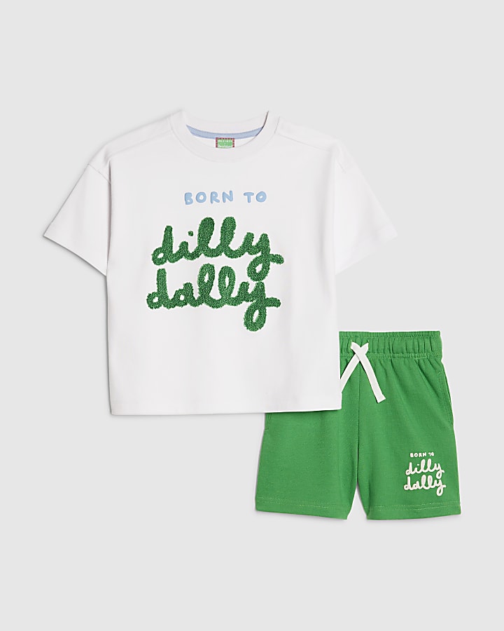 Mini Boys Green Abbie Rosie Dilly Dally Set