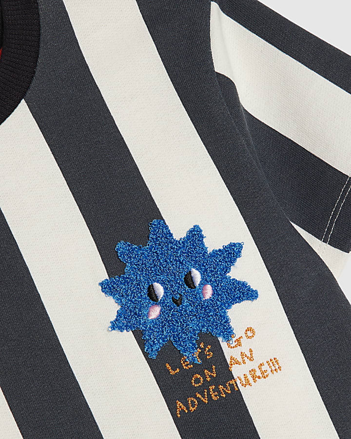 Mini Boys Navy Abbie Rosie Striped Set