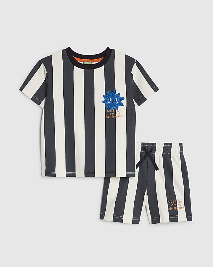 Mini Boys Navy Abbie Rosie Striped Set