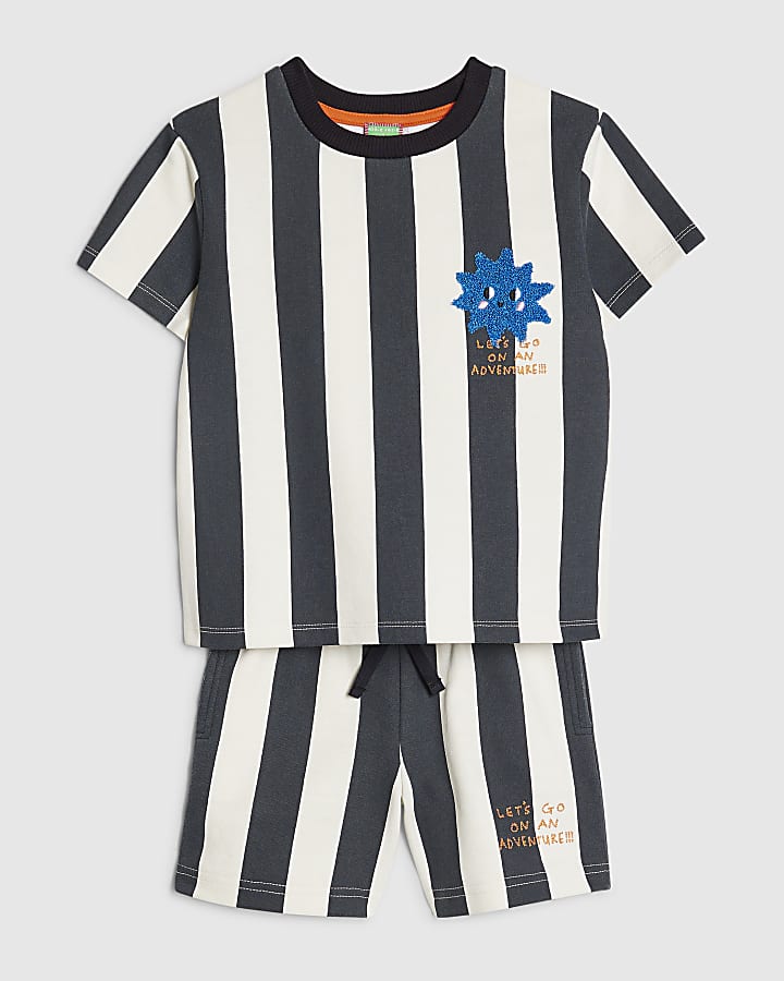 Mini Boys Navy Abbie Rosie Striped Set