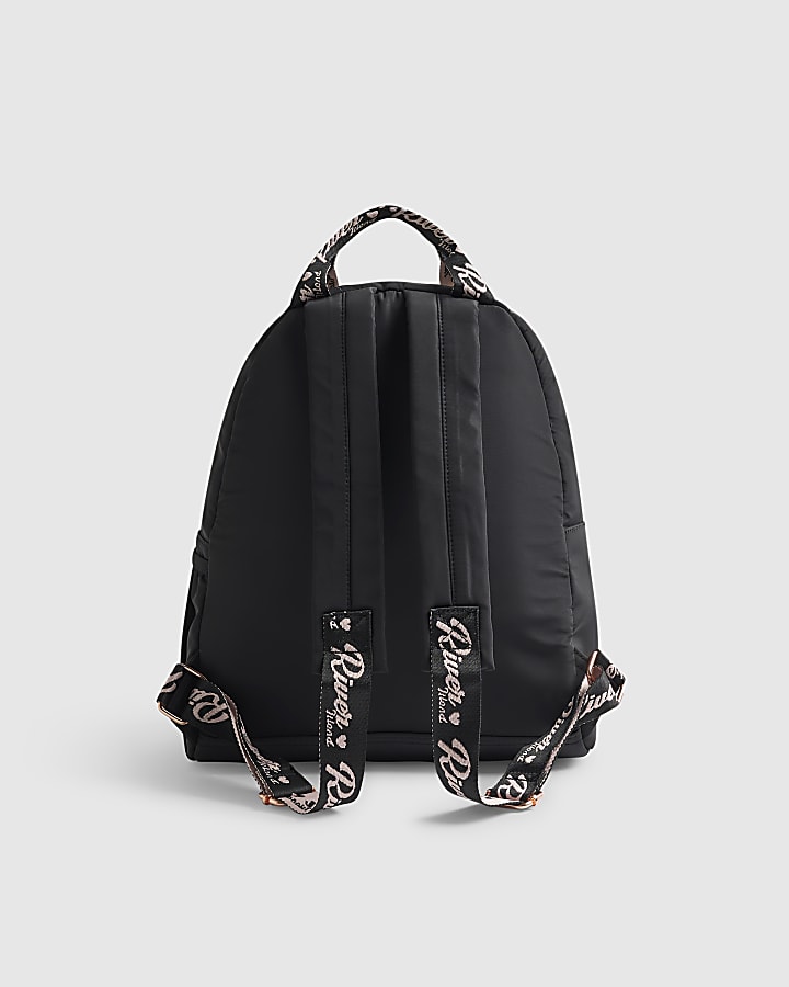Girls Black RI Quilted Backpack