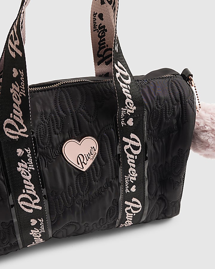Girls Black Nylon Gym Bag