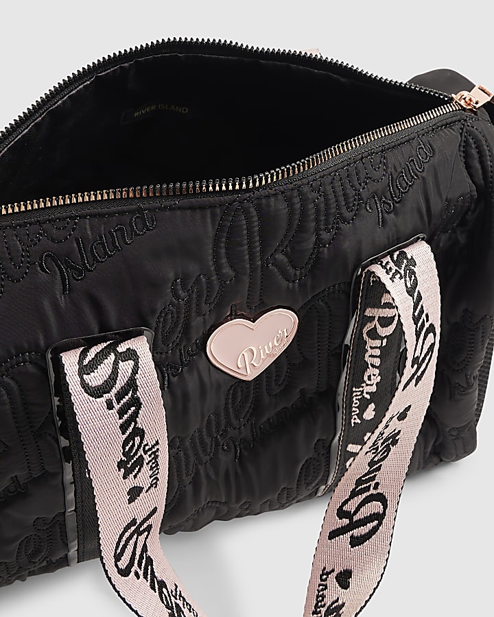 Girls Black Nylon Gym Bag
