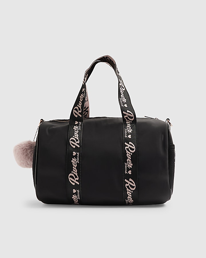 Girls Black Nylon Gym Bag