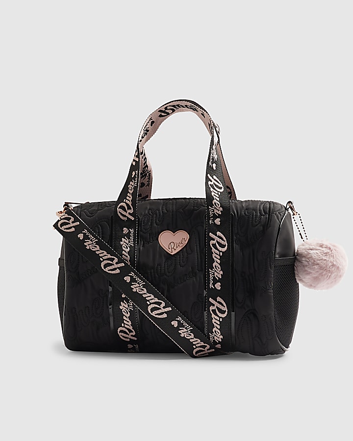 Girls Black Nylon Gym Bag