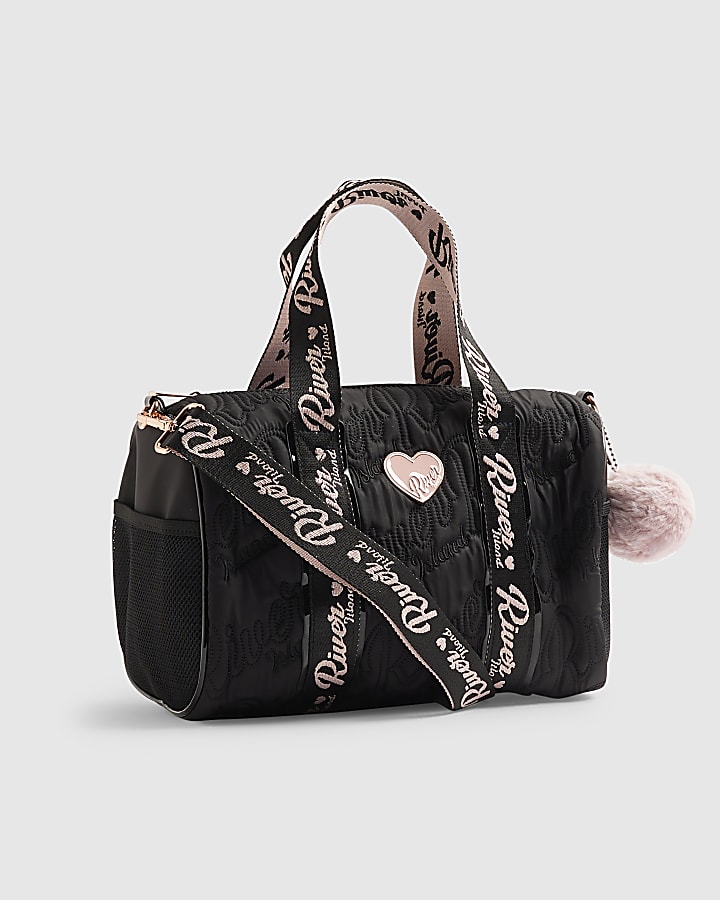 Girls Black Nylon Gym Bag