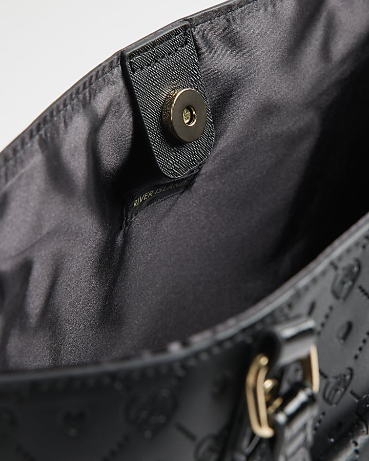 Black Faux Leather Shopper Bag Bundle Of 3