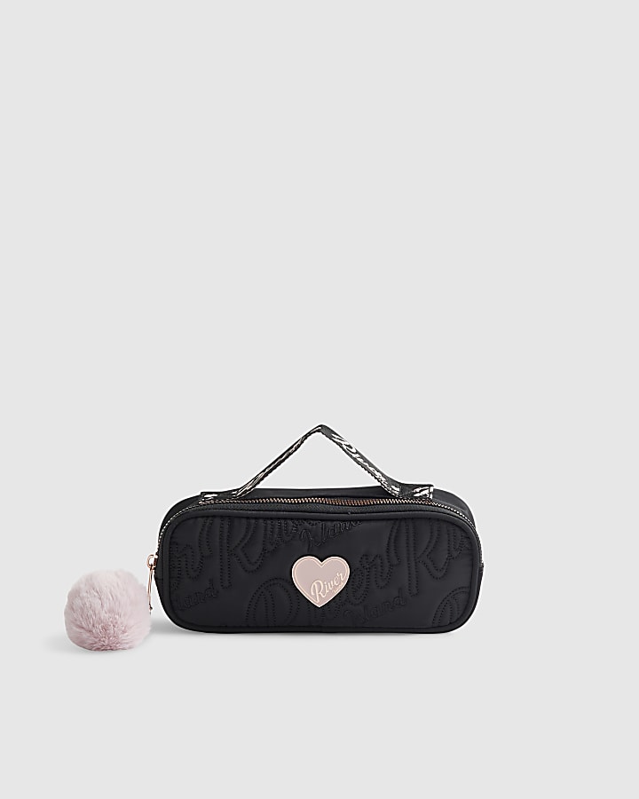 Girls Black RI Quilted Pencil Case