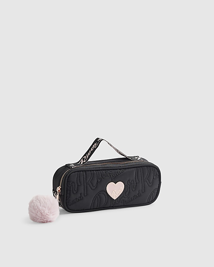 Girls Black RI Quilted Pencil Case