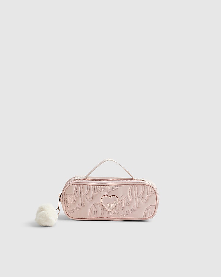 Girls Pink RI Quilted Pencil Case