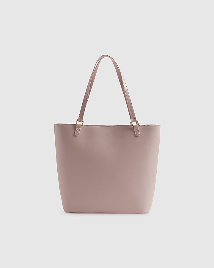 Girls Pink Monogram Padlock Bow Shopper Bag