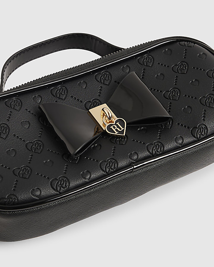 Girls Black Padlock Bow Pencil Case