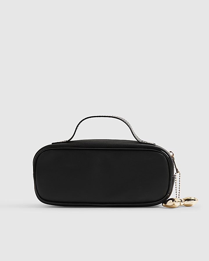 Girls Black Padlock Bow Pencil Case