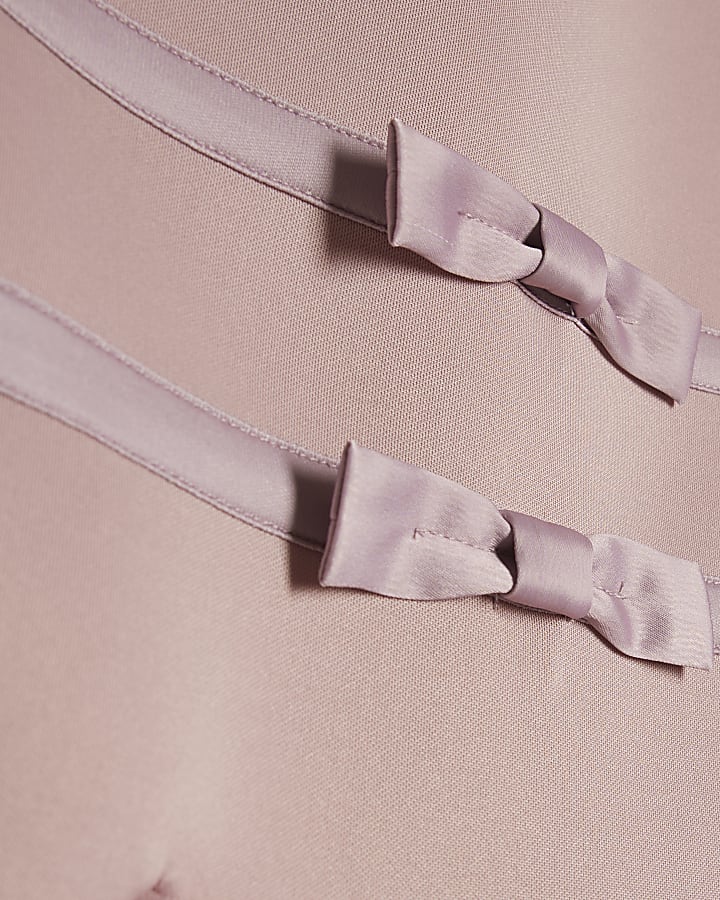 Girls Pink Bow Frill Dress