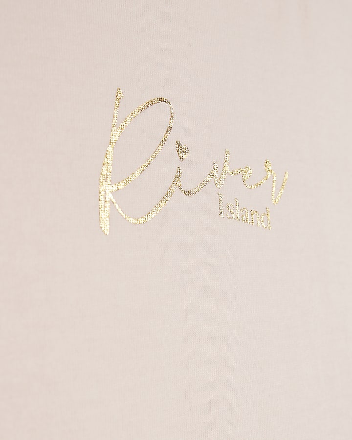 Mini Girls Pink Satin Bow Cycling Shorts Set