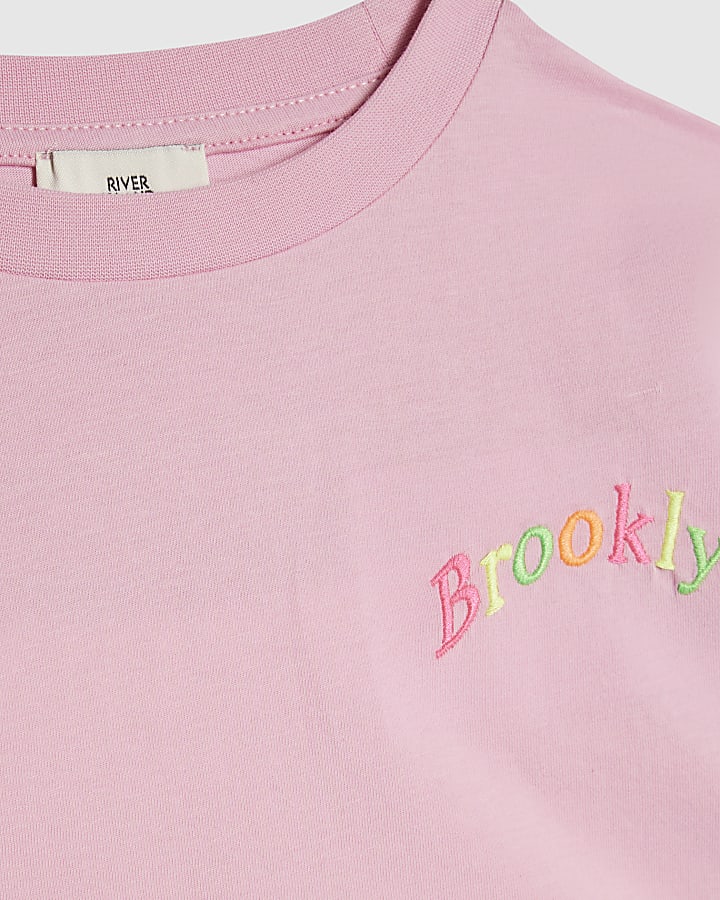 Girls Pink Brooklyn T-Shirt Dress