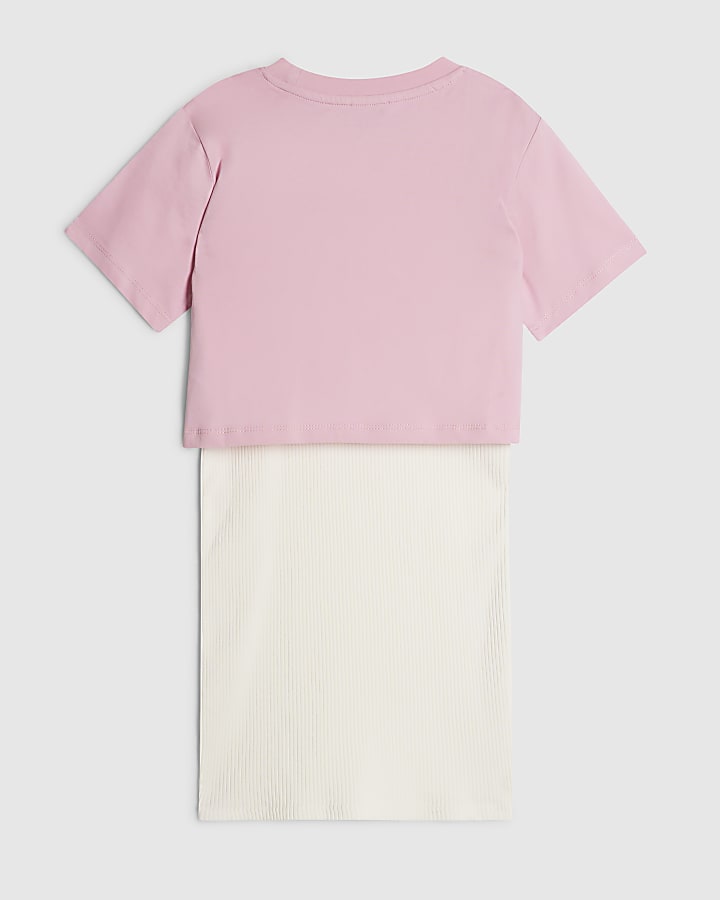 Girls Pink Brooklyn T-Shirt Dress