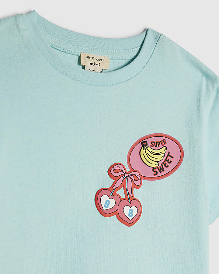 Mini Girls Blue Love Vibes Shorts Set