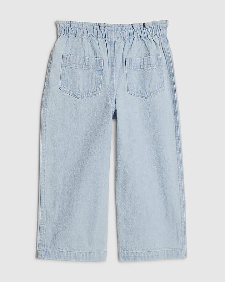 Mini Girls Blue Wide Leg Jeans